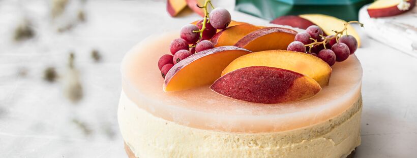 Gluten-Free Peach Bellini Cheesecake