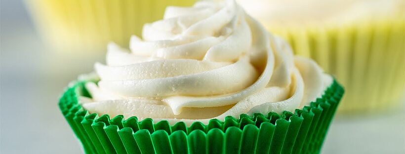 vegan frosting in a cupcake liner